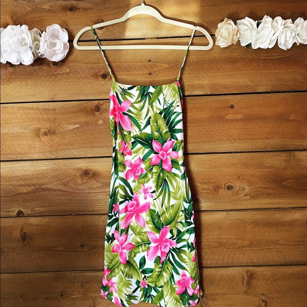 Tropical back dress